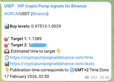 Check out the Binance pump signal proof for ORCA on 17 February 2026, 09:32 Binance pump signal proof for ORCA on 17 February 2026, 09:32