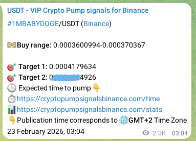 Binance signal verification for 1MBABYDOGE pump, 25 February 2026, 18:06