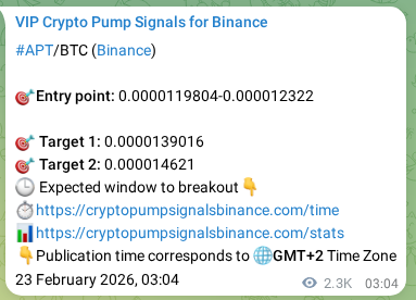 Authenticated proof of APT's pump signal on Binance at 25 February 2026, 18:31 Authenticated proof of APT's pump signal on Binance at 25 February 2026, 18:31