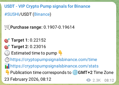 Signal verification: Confirm SUSHI pump on Binance at 26 February 2026, 00:13 Signal verification: SUSHI pump on Binance at 26 February 2026, 00:13