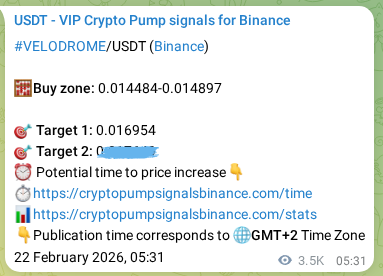 Real-time proof of VELODROME pump signal on Binance, 26 February 2026, 06:40 Real-time proof of VELODROME pump signal on Binance, 26 February 2026, 06:40