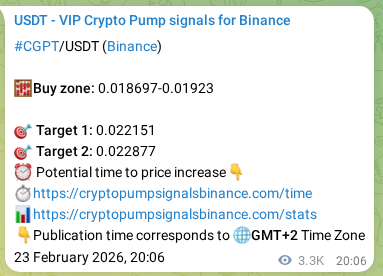 Discover the authenticated CGPT pump signal on Binance, 27 February 2026, 15:18 Authenticated CGPT pump signal on Binance, 27 February 2026, 15:18