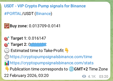 Verify the crypto signal proof for PORTAL on Binance, 27 February 2026, 20:14 Crypto signal proof: PORTAL pump on Binance, 27 February 2026, 20:14