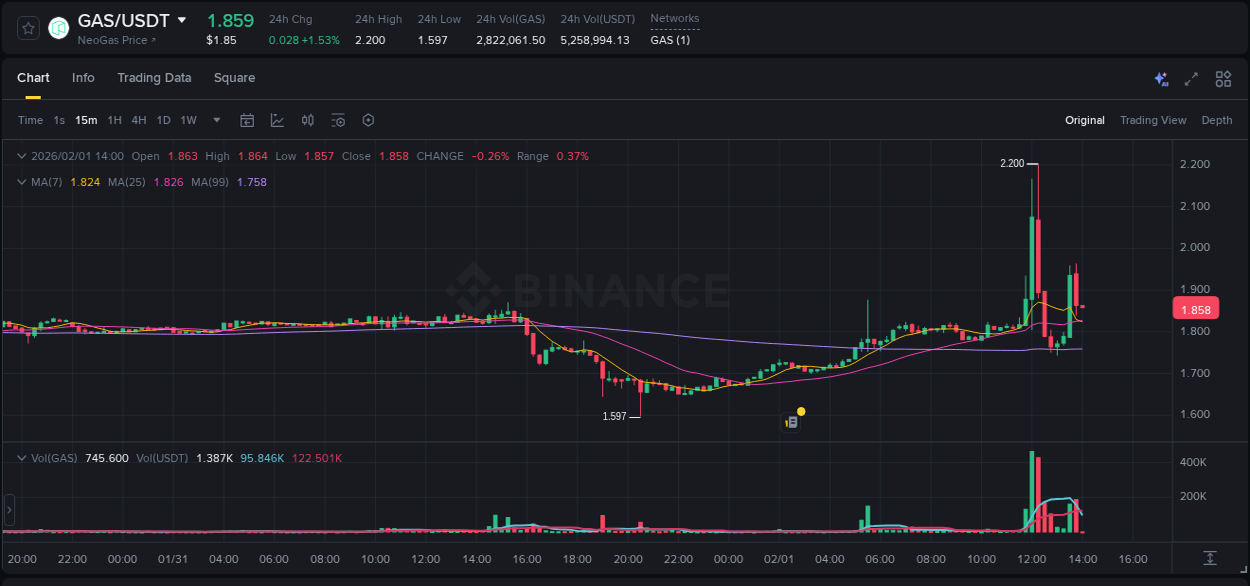 View trading insights for GAS pump on Binance, 01 February 2026, 12:14 Binance trading insights for GAS pump, 01 February 2026, 12:14