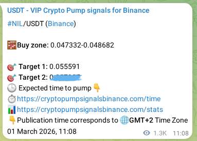 Verify the crypto signal proof for NIL on Binance, 02 March 2026, 22:20 Crypto signal proof: NIL pump on Binance, 02 March 2026, 22:20