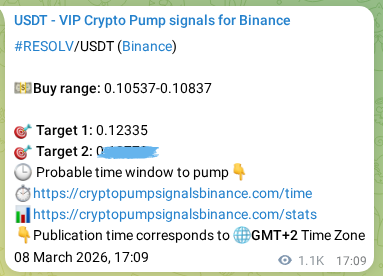 Verify the crypto signal proof for RESOLV on Binance, 09 March 2026, 23:18 Crypto signal proof: RESOLV pump on Binance, 09 March 2026, 23:18