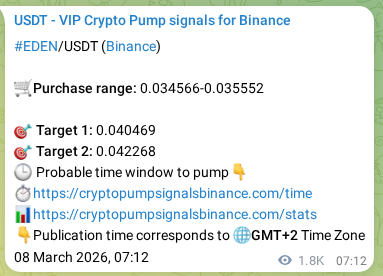 Binance exchange signal proof for EDEN, 10 March 2026, 08:33 Binance exchange signal proof for EDEN, 10 March 2026, 08:33