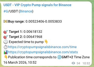 Binance exchange signal proof for G, 16 March 2026, 11:32 Binance exchange signal proof for G, 16 March 2026, 11:32