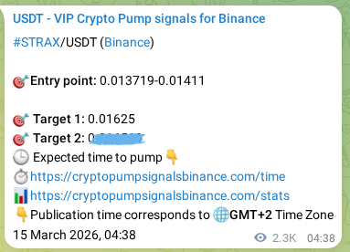 Real-time verification of STRAX pump signal on Binance, 17 March 2026, 21:46