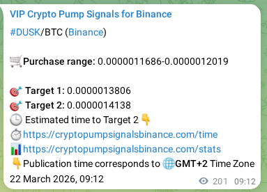DUSK pump signal verification from Binance, timestamp: 22 March 2026, 14:46