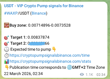 Signal verification: Confirm WAXP pump on Binance at 23 March 2026, 10:19 Signal verification: WAXP pump on Binance at 23 March 2026, 10:19