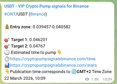 Real-time proof of ONT pump signal on Binance, 24 March 2026, 11:54
