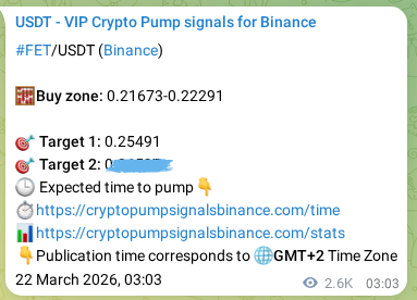 Binance pump signal proof for FET on 25 March 2026, 03:11