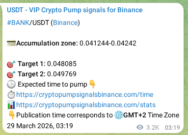 Crypto signal verification: BANK on Binance, 01 April 2026, 19:37