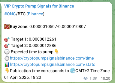 Binance pump signal proof for ONG on 03 April 2026, 07:18