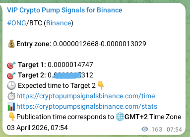 Binance trading signal proof for ONG pump, 03 April 2026, 11:53