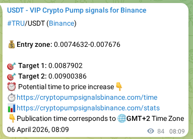 Crypto market signal proof: TRU pump on Binance, 06 April 2026, 10:01 Crypto market signal proof: TRU pump on Binance, 06 April 2026, 10:01