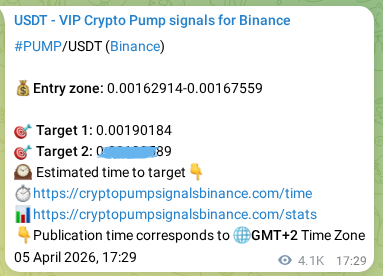 Authenticated proof of PUMP's pump signal on Binance, 11 April 2026, 21:11