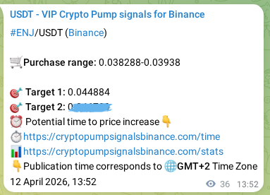 Trading signal proof: ENJ pump from Binance, 12 April 2026, 14:37 Trading signal proof: ENJ pump from Binance, 12 April 2026, 14:37