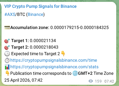 AXS pump signal verification from Binance, timestamp: 25 April 2026, 12:05