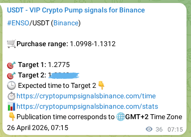 Binance exchange signal proof for ENSO, 26 April 2026, 07:50