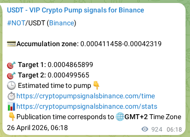 Real-time proof of NOT pump signal on Binance, 27 April 2026, 07:56