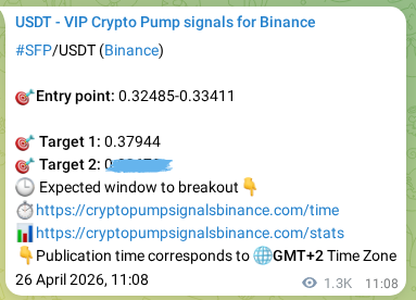 Crypto trading signal verification: SFP pump on Binance, 27 April 2026, 21:56