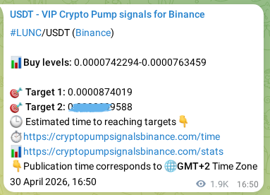 Crypto signal proof: LUNC pump on Binance, 02 May 2026, 22:28
