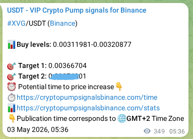 Real-time proof of XVG pump signal on Binance, 03 May 2026, 15:17 Real-time proof of XVG pump signal on Binance, 03 May 2026, 15:17