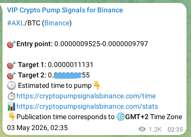 Authenticated proof of AXL's pump signal on Binance at 04 May 2026, 10:42