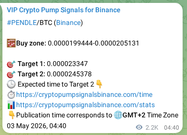 Binance pump signal proof for PENDLE on 05 May 2026, 18:31