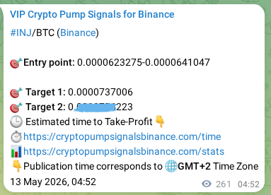 INJ pump signal verification from Binance, timestamp: 13 May 2026, 12:06