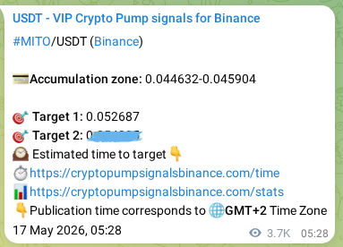 Verification image for MITO pump signal on Binance at 21 May 2026, 12:49