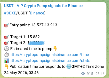 DEXE pump signal verification from Binance, timestamp: 25 May 2026, 05:09