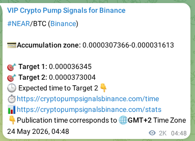 Binance trading signal proof for NEAR pump, 26 May 2026, 13:00 Binance trading signal proof for NEAR pump, 26 May 2026, 13:00