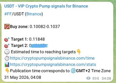 Real-time proof of FF pump signal on Binance, 01 June 2026, 05:04