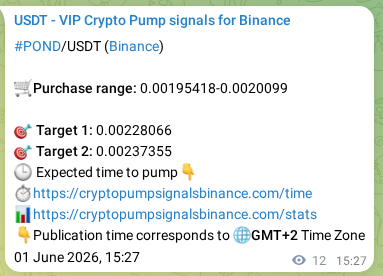 Crypto market signal confirmation: POND pump on Binance, 01 June 2026, 15:27