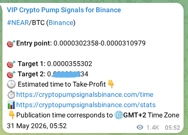 Authenticated proof of NEAR's pump signal on Binance at 01 June 2026, 19:52