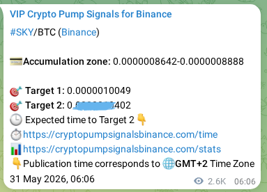 View the proof of SKY pump signal on Binance at 03 June 2026, 05:35 Proof of SKY pump signal on Binance at 03 June 2026, 05:35