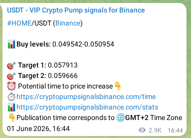 HOME pump signal verification from Binance, timestamp: 05 June 2026, 01:42
