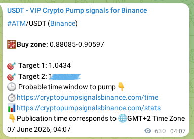 Market signal proof: ATM pump from Binance, 07 June 2026, 21:36