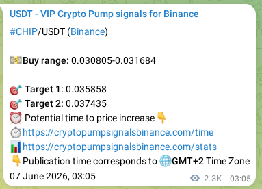 Verification image for CHIP pump signal on Binance at 09 June 2026, 19:03