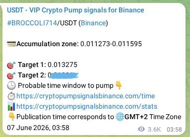 Signal verification: Confirm BROCCOLI714 pump on Binance at 11 June 2026, 08:03 Signal verification: BROCCOLI714 pump on Binance at 11 June 2026, 08:03