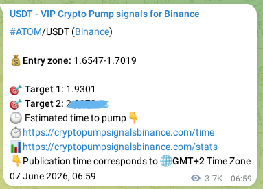 Crypto pump signal analytics for ATOM on Binance, 11 June 2026, 14:03 Crypto pump signal analytics for ATOM on Binance, 11 June 2026, 14:03