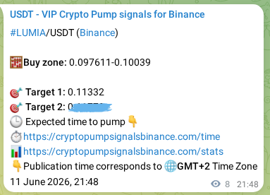 View the market signal proof for LUMIA pump from Binance, 11 June 2026, 22:02 Market signal proof: LUMIA pump from Binance, 11 June 2026, 22:02