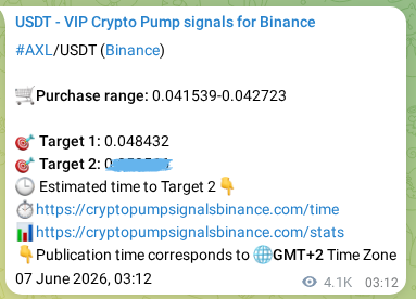 Binance trading signal proof for AXL pump, 13 June 2026, 04:34 Binance trading signal proof for AXL pump, 13 June 2026, 04:34