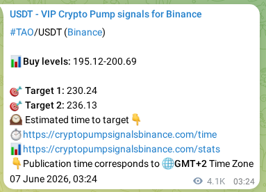 Binance exchange signal proof for TAO, 13 June 2026, 10:16 Binance exchange signal proof for TAO, 13 June 2026, 10:16