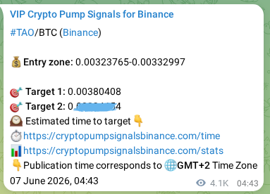 View the proof of TAO pump signal on Binance at 13 June 2026, 11:19 Proof of TAO pump signal on Binance at 13 June 2026, 11:19