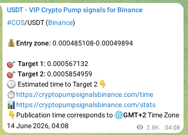 Market signal verification: COS on Binance at 17 June 2026, 11:13