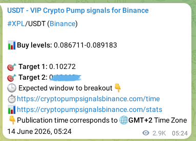XPL pump signal confirmation from Binance, timestamp: 17 June 2026, 14:30
